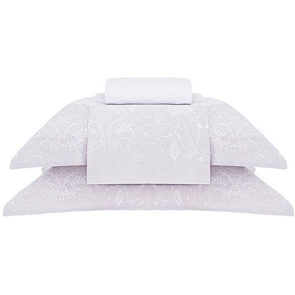 Jogo de Cama Buddemeyer Amelie 300 Fios 4 Peças Casal Rosa