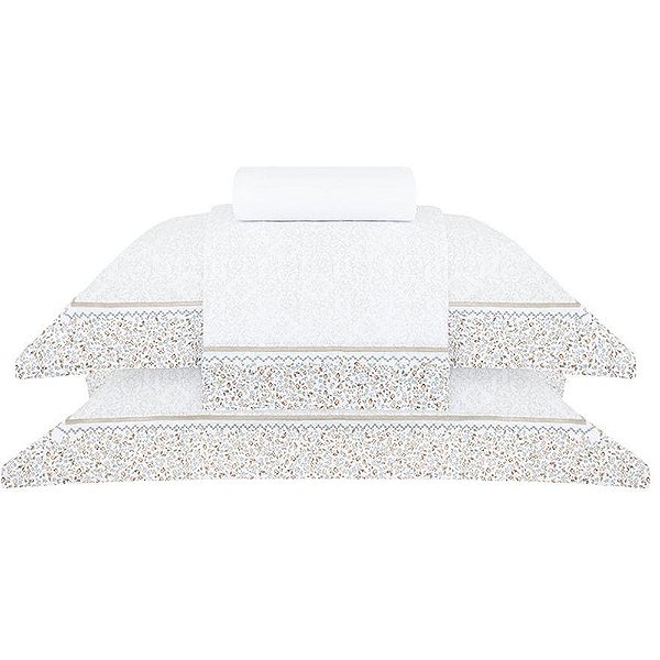 Jogo de Cama Buddemeyer Eleonora 250 Fios 4 Pcs Casal Branco