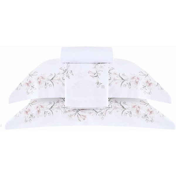 Jogo de Cama Buddemeyer Orquidario 180 Fios 4 Peças Casal