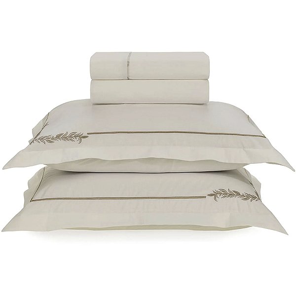 Jogo de Cama Karsten Blenda 200 Fios 4 Peças Queen Branco
