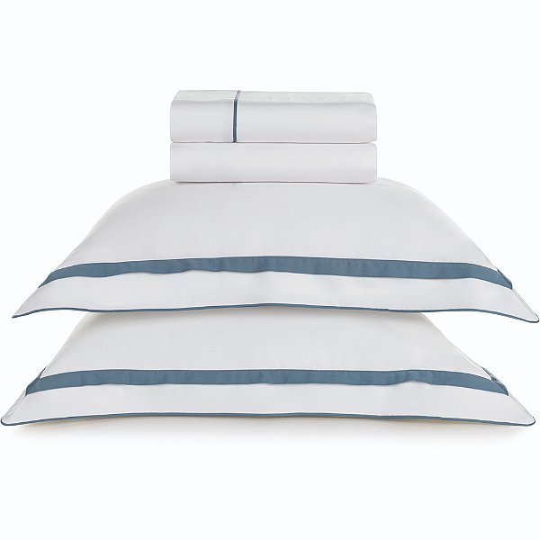Jogo de Cama Karsten Lara 300 Fios Egpt 4 Peças King Branco