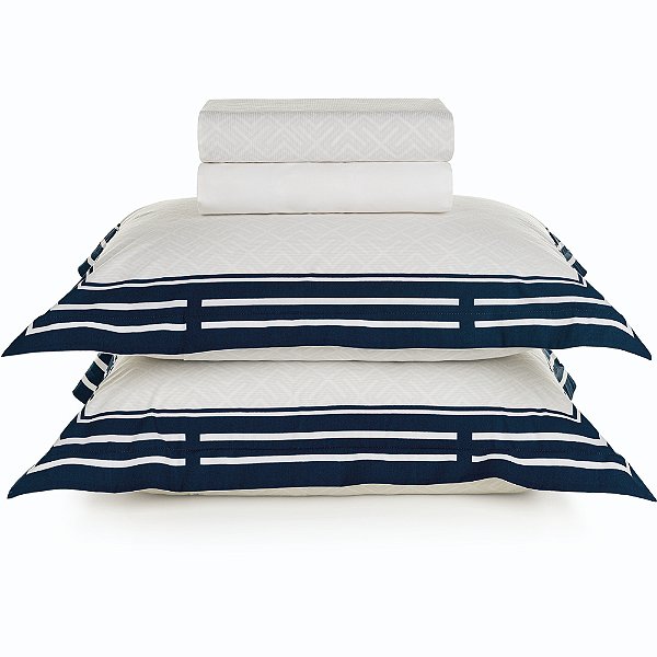 Jogo de Cama Karsten Barcelos 200 Fios 4 Peças Queen Branco