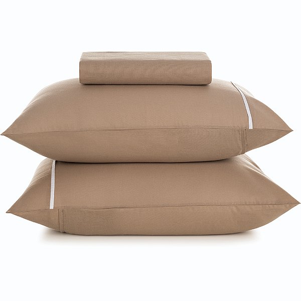 Jogo de Cama Karsten Noah 160 Fios 3 Peças King Marrom