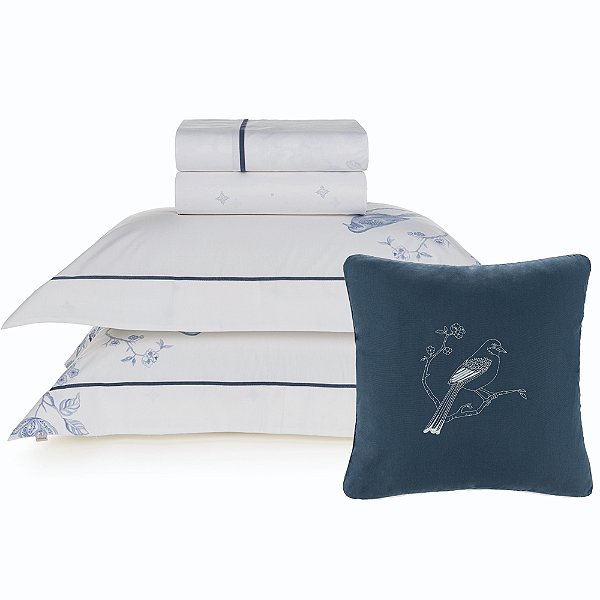 Jogo de Cama Karsten Dora 200 Fios 5 Peças Queen Branco