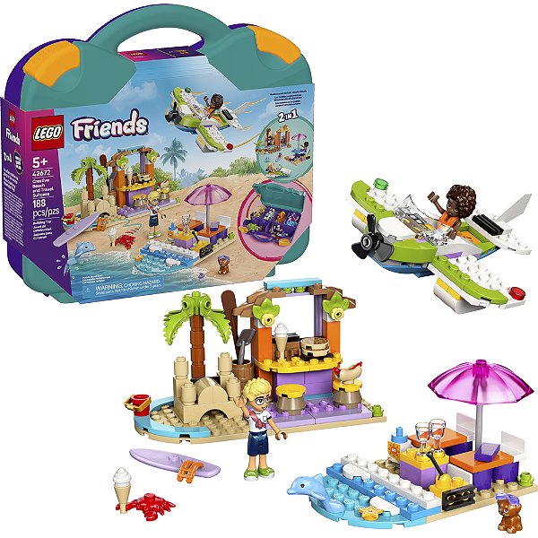 Lego Friends Praia e Mala de Viagem 42672 com 188 peças