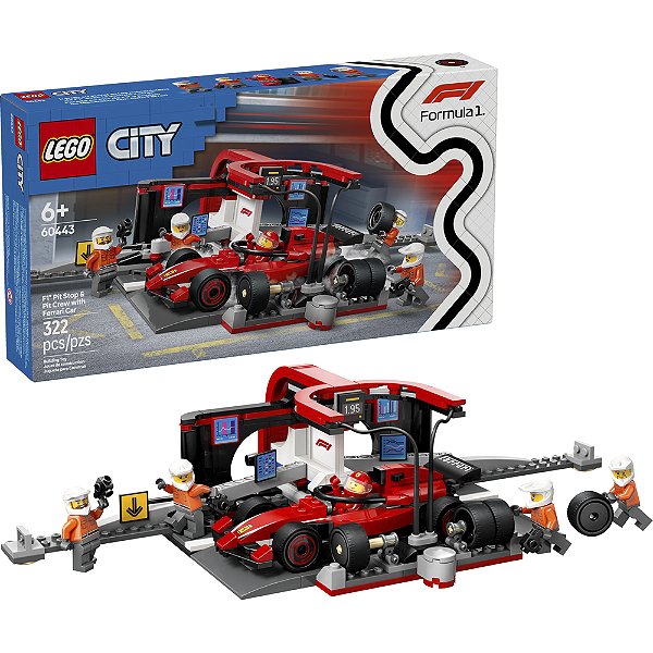 Lego City Box de F1 Equipe Carro da Ferrari 60443 com 322pcs