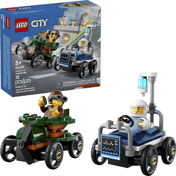 Lego City Avião vs Leito de Hospital 60459 com 70pcs