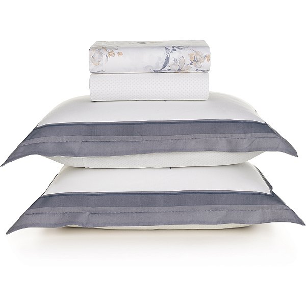 Jogo de Cama Karsten Lucille 300 Fios 4 Peças Queen Branco