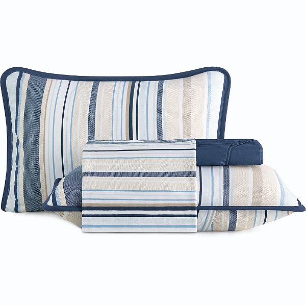 Jogo de Cama Altenburg Horizons Malha 4 Peças Casal Marinho