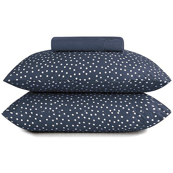 Jogo de Cama Altenburg Bits Malha 3 Peças Queen Marinho