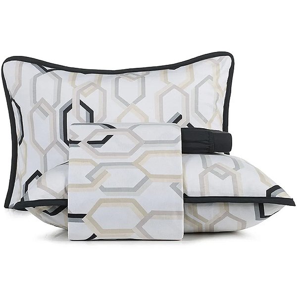 Jogo de Cama Altenburg Lins Malha 4 Peças Queen Preto