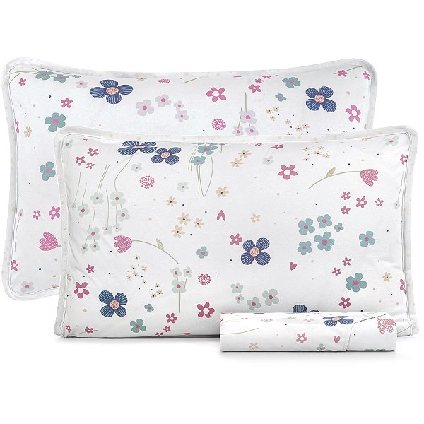 Jogo de Cama Altenburg Encantada Malha 3 Peças Casal Rosa