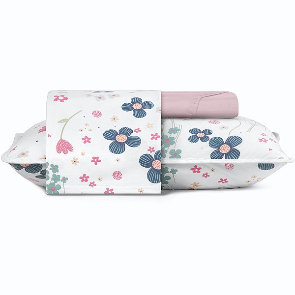 Jogo de Cama Altenburg Encantada Malha 3 Peças Solteiro Rosa