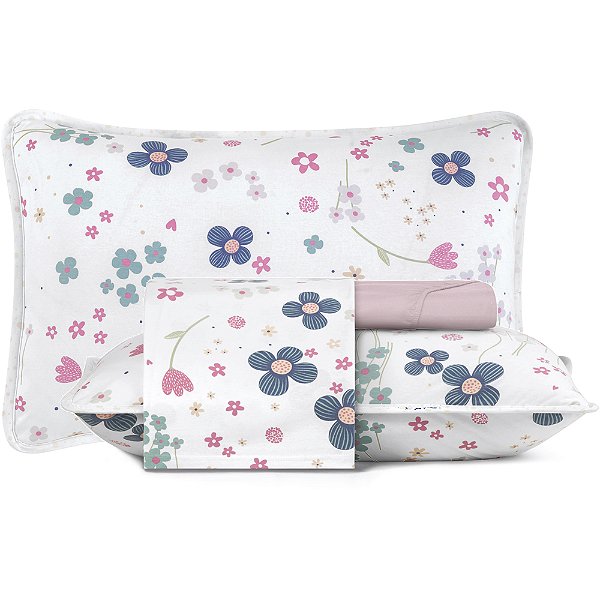 Jogo de Cama Altenburg Encantada Malha 4 Peças Casal Rosa