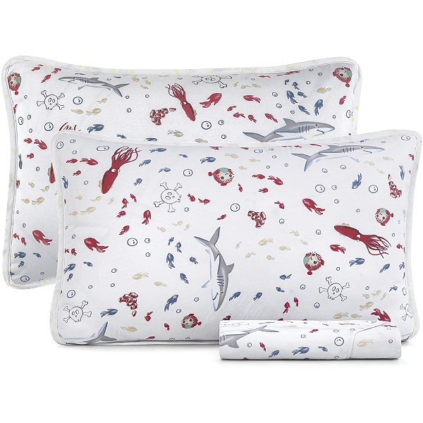 Jogo de Cama Altenburg Nautico Malha 3 Peças Casal Branco