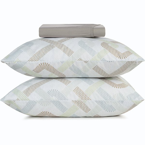 Jogo de Cama Altenburg Vichy TA 3 Peças Queen Bege