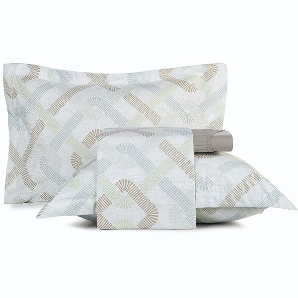 Jogo de Cama Altenburg Vichy TA 4 Peças Casal Bege