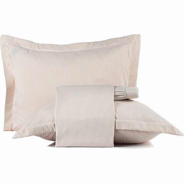 Jogo de Cama Altenburg Stripe TA UW 4 Peças Casal Bege