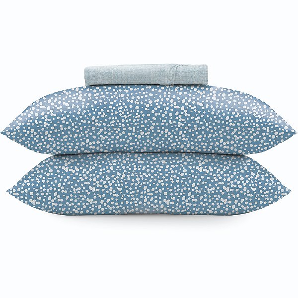 Jogo de Cama Altenburg Bossa Malharia 3 Peças Casal Azul