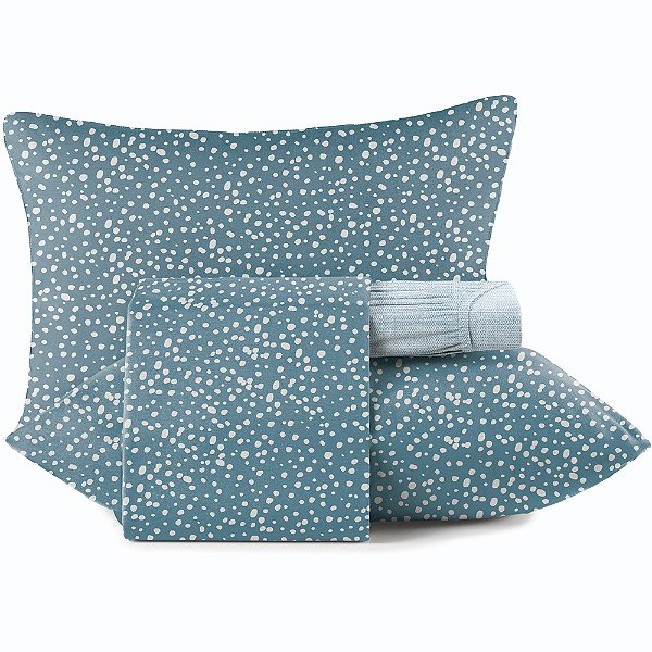 Jogo de Cama Altenburg Bossa Malharia 4 Peças Queen Azul