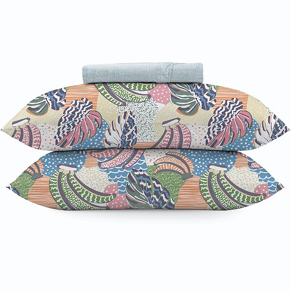 Jogo de Cama Altenburg Borogodo Malharia 3 Peças Casal Azul