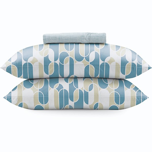 Jogo de Cama Altenburg Brisa Malharia 3 Peças Casal Azul