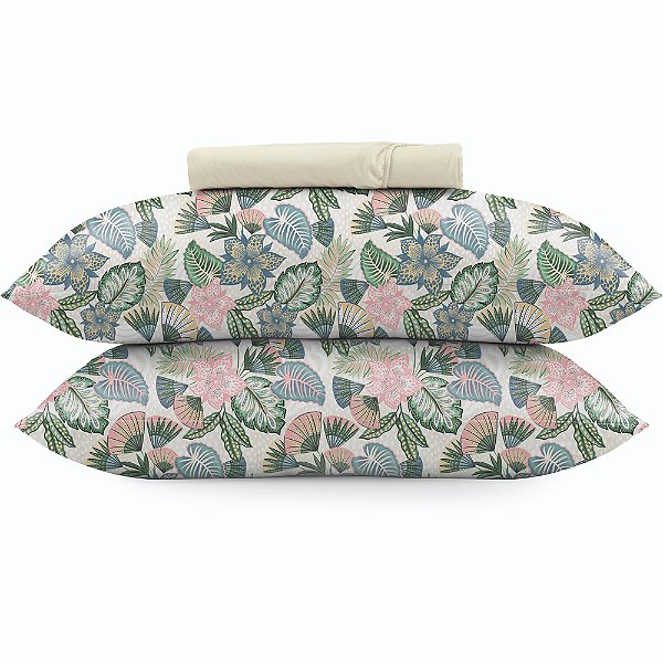 Jogo de Cama Altenburg Borogodo 2 Malharia 3 Peças Casal Beg