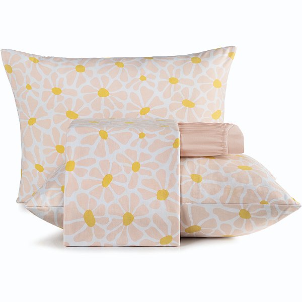 Jogo de Cama Altenburg Brisa 6 Malharia 4 Peças Queen Rosa