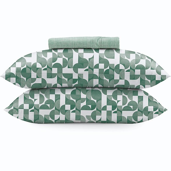 Jogo de Cama Altenburg Bossa 4 Malharia 3 Peças Queen Verde