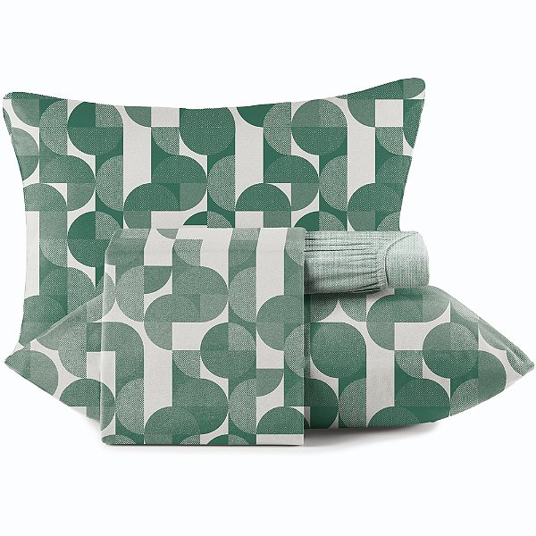 Jogo de Cama Altenburg Bossa 4 Malharia 4 Peças Casal Verde