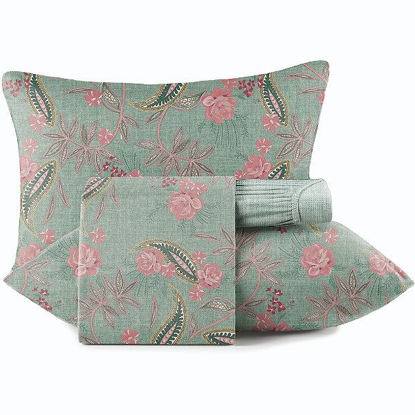 Jogo de Cama Altenburg Brisa 4 Malharia 4 Peças Queen Verde