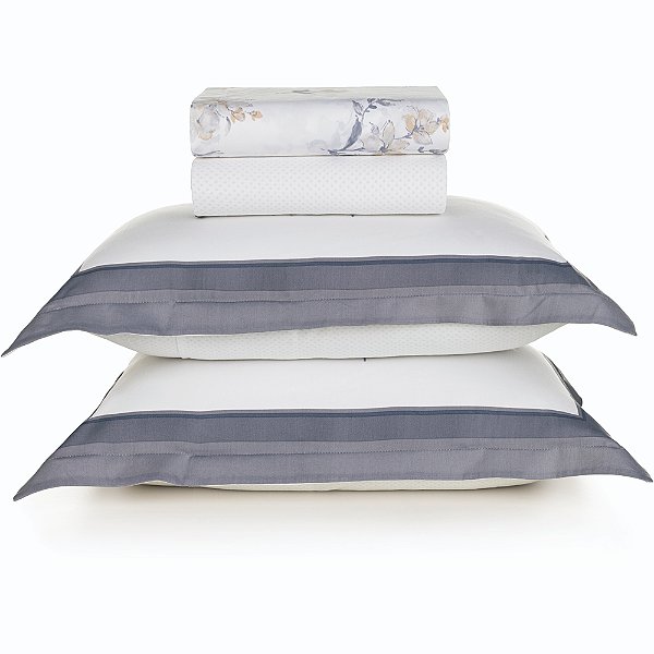 Jogo de Cama Karsten Lucille 300 Fios Eg 4 Peças King Branco