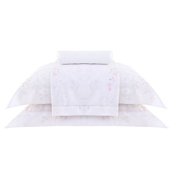Jogo de Cama Buddemeyer Verbena 180 Fios 4 Peças King Branco