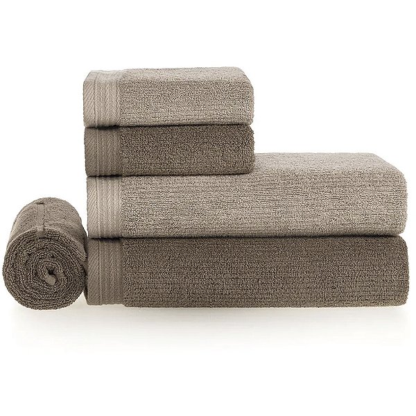 Jogo de Banhão Karsten Imperial Felpudo Unika 5 Peças Cinza