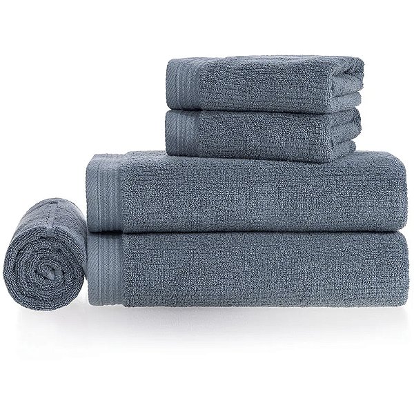 Jogo de Banhão Karsten Imperial Felpudo Unika 5 Peças Azul