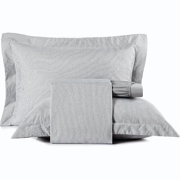 Jogo de Cama Altenburg Stripe TA UW 4 Peças Casal Cinza
