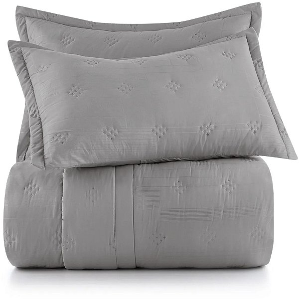 Jogo de Colcha Altenburg Fit TA UW 3 Peças Queen Cinza