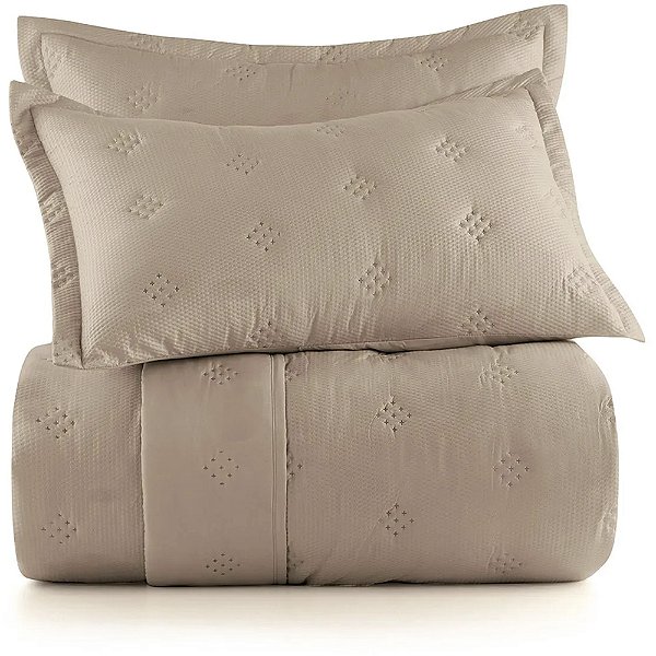 Jogo de Colcha Altenburg Champanhe TA UW 3 Peças Casal Bege