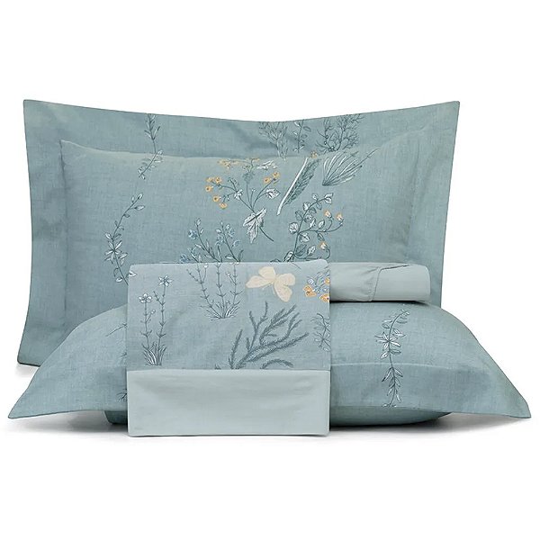 Jogo de Cama Altenburg Studio 200 Fios 4 Peças Queen Azul