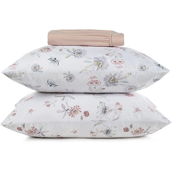 Jogo de Cama Altenburg Botanica TA 3 Peças King Rosa