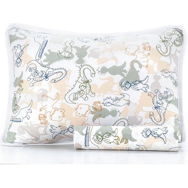 Jogo de Cama Altenburg Dino Malha 2 Peças Solteiro Branco