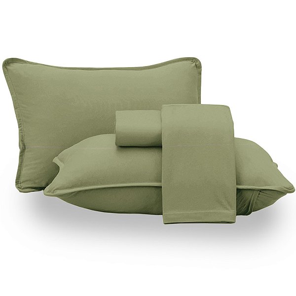 Jogo de Cama Altenburg Tea Malha 4 Peças King Verde