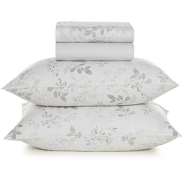 Jogo de Cama Karsten Acácia 160 Fios 4 Peças King Branco