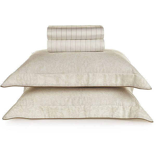 Jogo de Cama Karsten Elisa 300 Fios Egypt 4 Peças Queen Bege