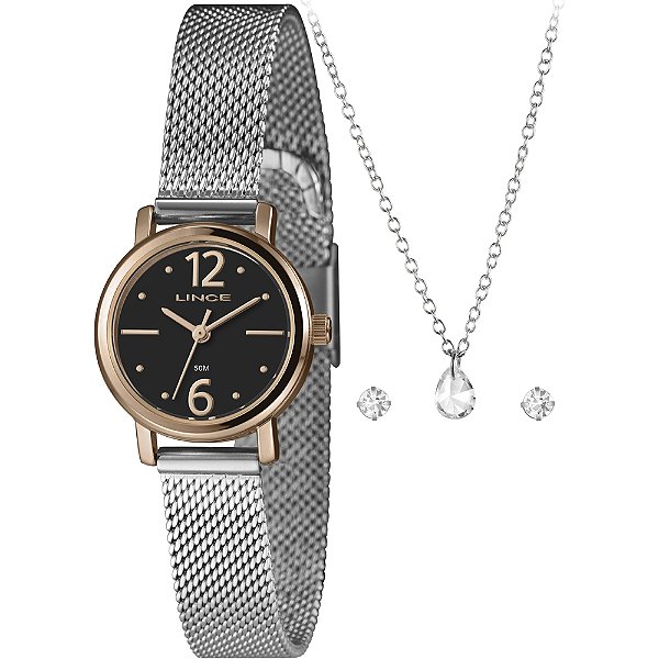 Kit Relógio Lince Shine LRTH235L25 K0CLP2SX Prata Feminino