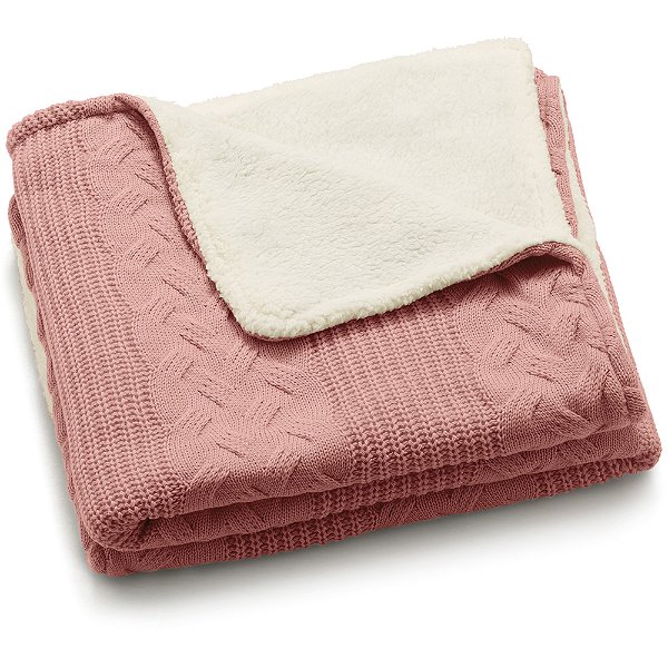 Manta Tricot Lynel Sherpa Amaralina Rosa