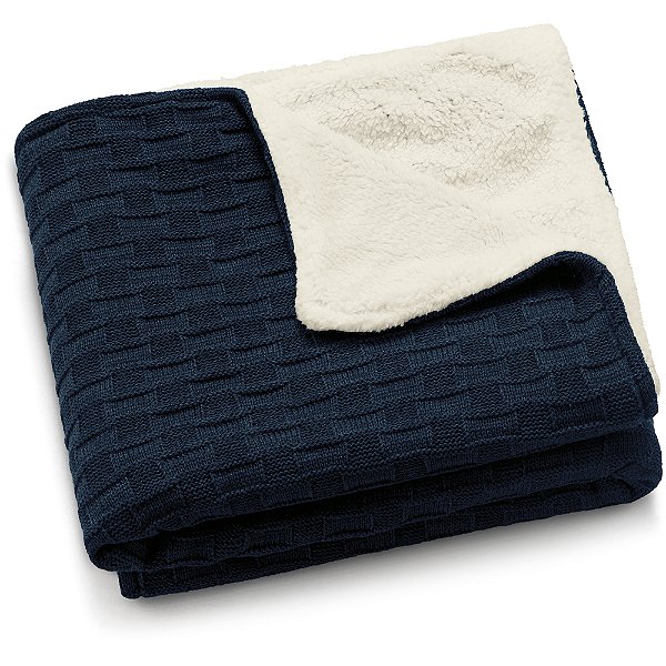 Manta Tricot Lynel Sherpa Naval Marinho