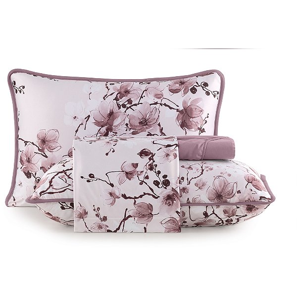 Jogo de Cama Lynel Cora Malha 4 Peças Queen Rosa