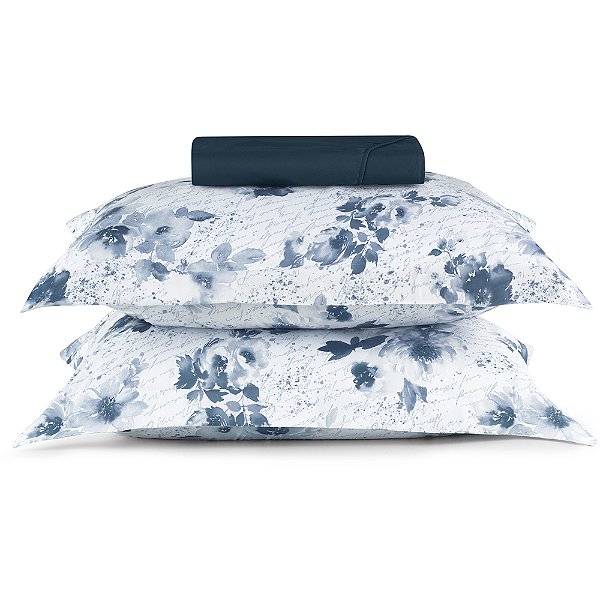 Jogo de Cama Lynel Romanza Sofistic 3 Peças Casal Marinho