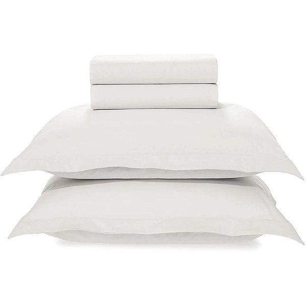 Jogo de Cama Karsten Tom 200 Fios 4 Peças King Branco